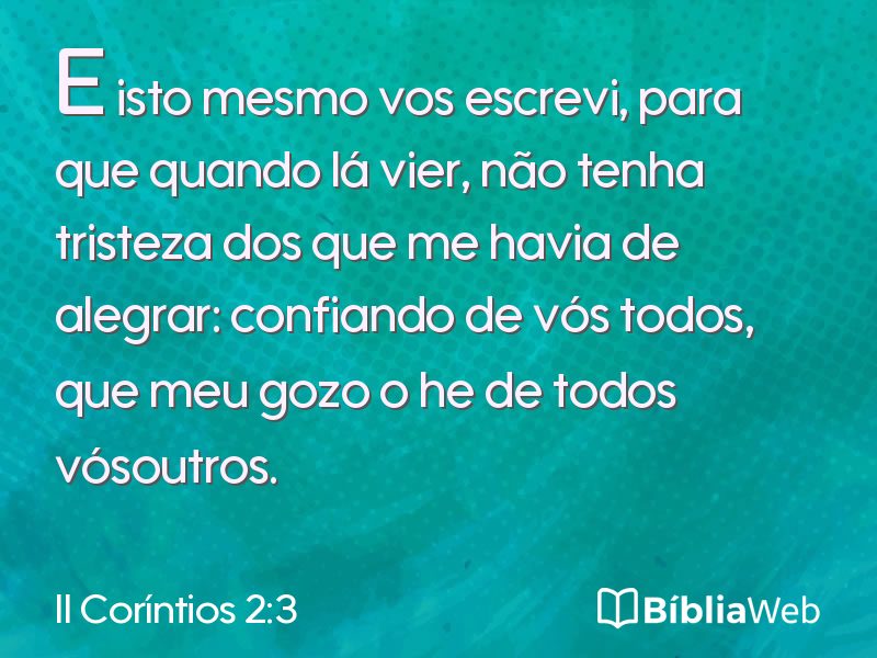II Coríntios 2:3 em imagem para compartilhar