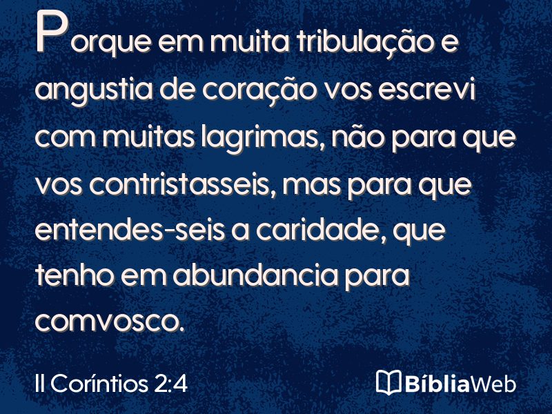 II Coríntios 2:4 em imagem para compartilhar