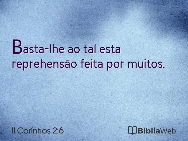 II Coríntios 2:6 em imagem para compartilhar