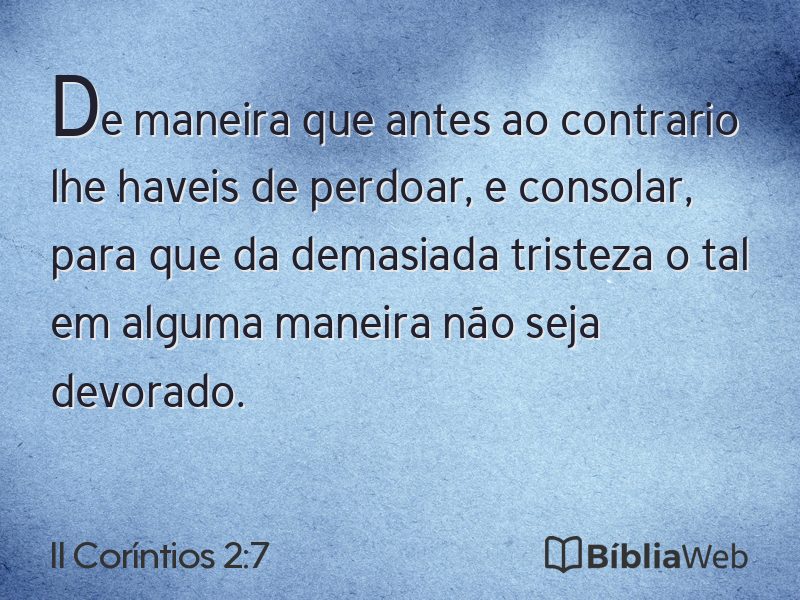 II Coríntios 2:7 em imagem para compartilhar