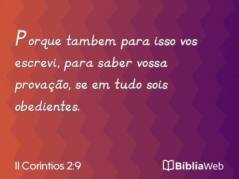 II Coríntios 2:9 em imagem para compartilhar