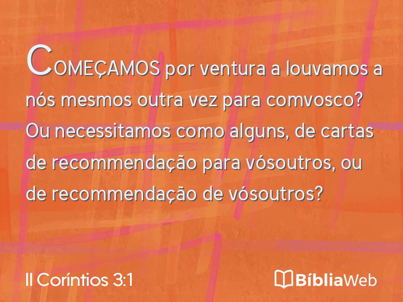 II Coríntios 3:1 em imagem para compartilhar