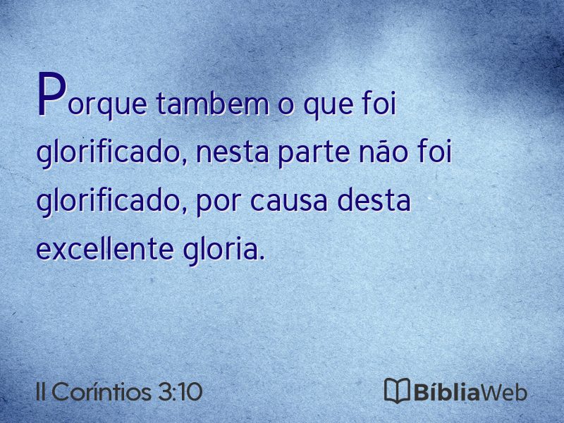 II Coríntios 3:10 em imagem para compartilhar