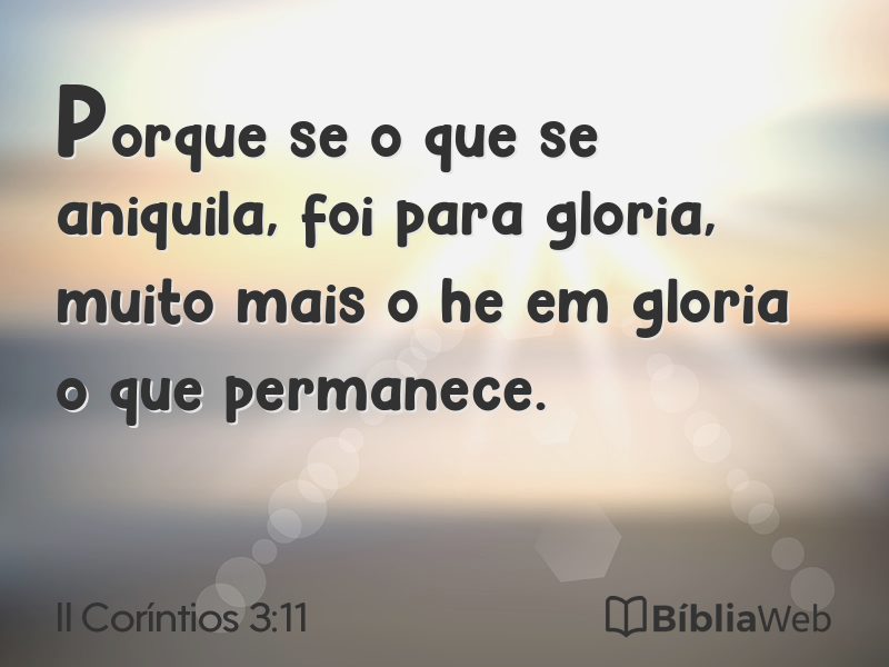 II Coríntios 3:11 em imagem para compartilhar