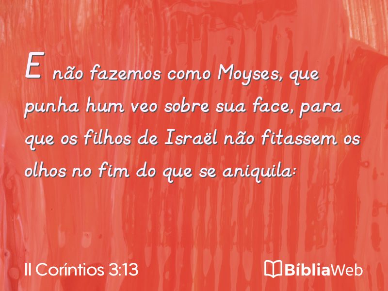II Coríntios 3:13 em imagem para compartilhar