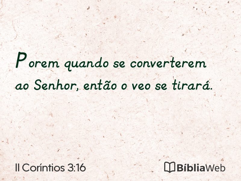 II Coríntios 3:16 em imagem para compartilhar