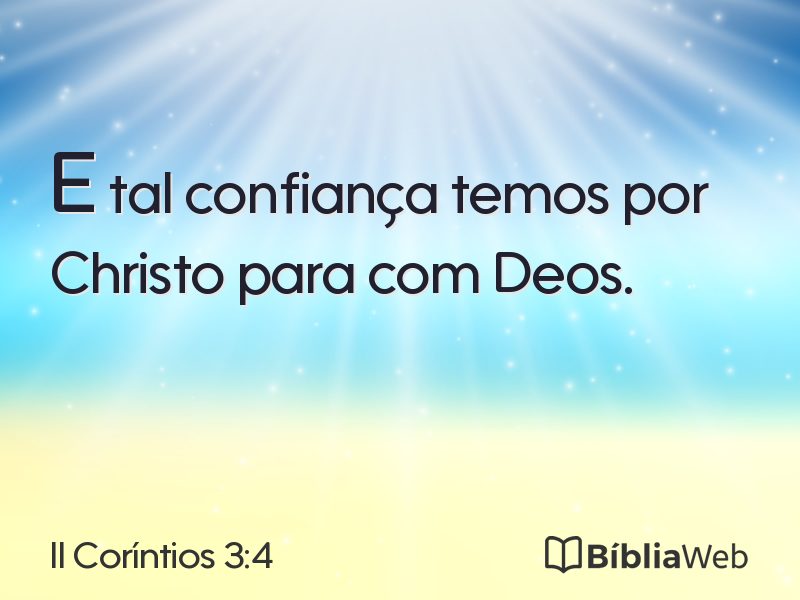 II Coríntios 3:4 em imagem para compartilhar