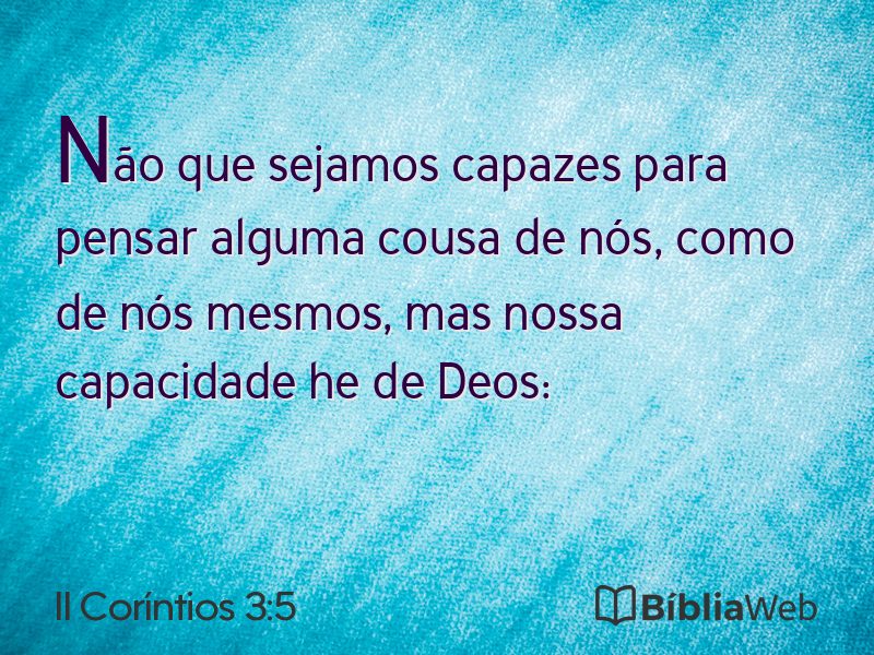 II Coríntios 3:5 em imagem para compartilhar