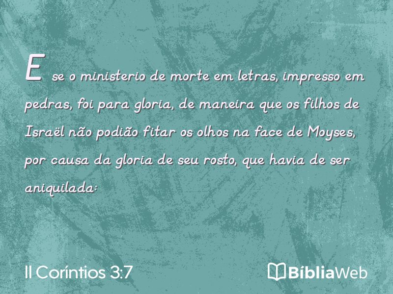 II Coríntios 3:7 em imagem para compartilhar