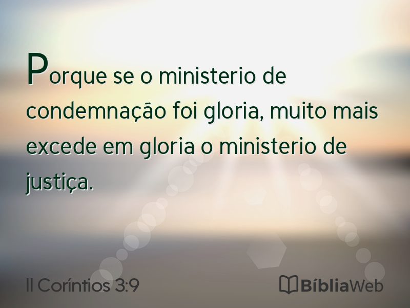 II Coríntios 3:9 em imagem para compartilhar