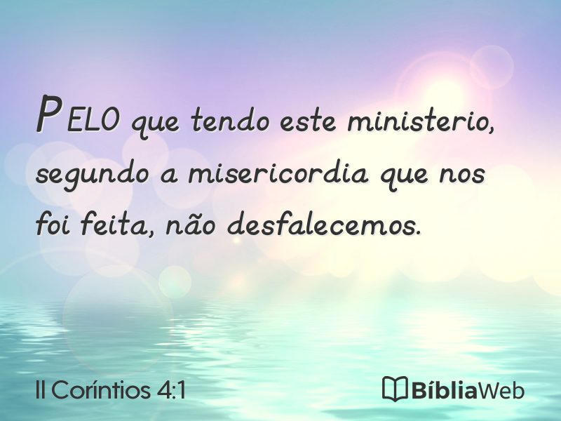 II Coríntios 4:1 em imagem para compartilhar