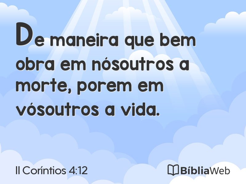 II Coríntios 4:12 em imagem para compartilhar