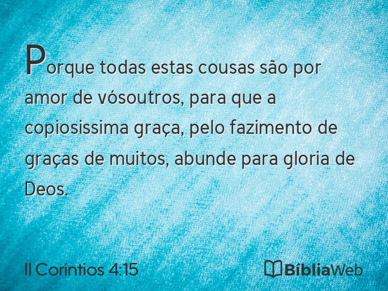 II Coríntios 4:15 em imagem para compartilhar