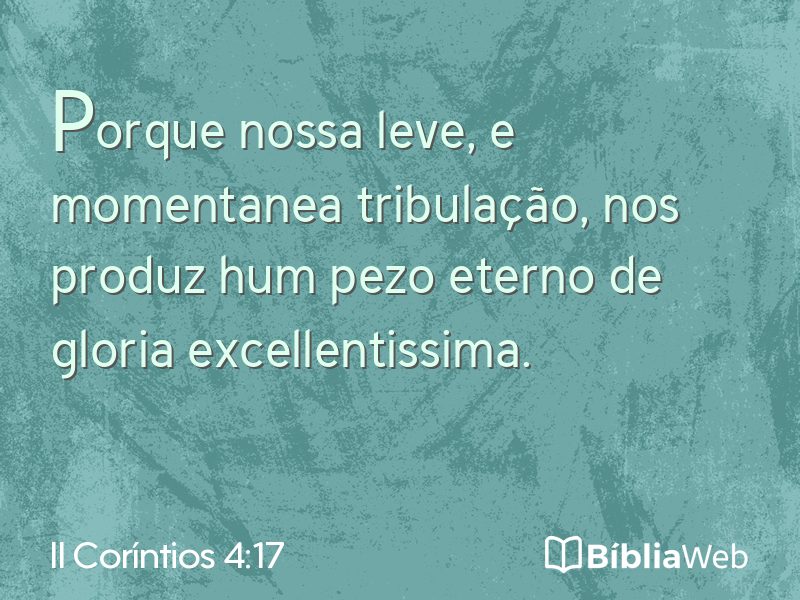 II Coríntios 4:17 em imagem para compartilhar
