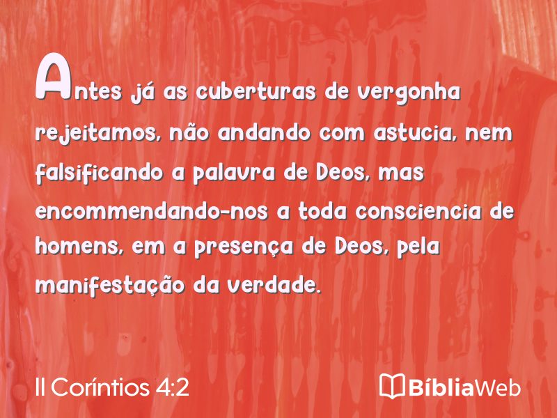 II Coríntios 4:2 em imagem para compartilhar