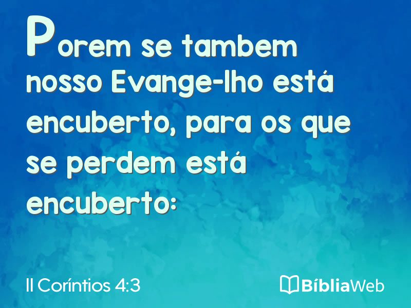 II Coríntios 4:3 em imagem para compartilhar