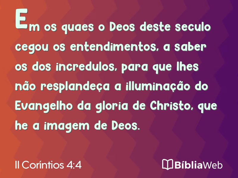 II Coríntios 4:4 em imagem para compartilhar