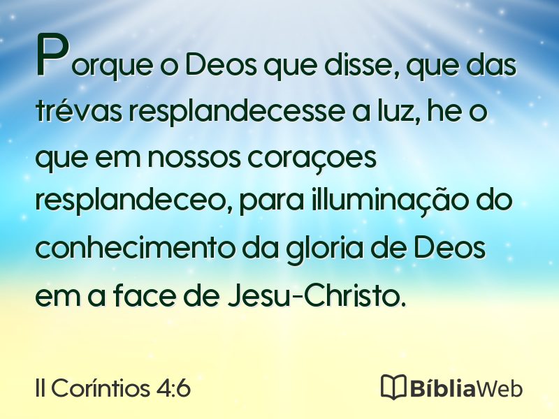 II Coríntios 4:6 em imagem para compartilhar