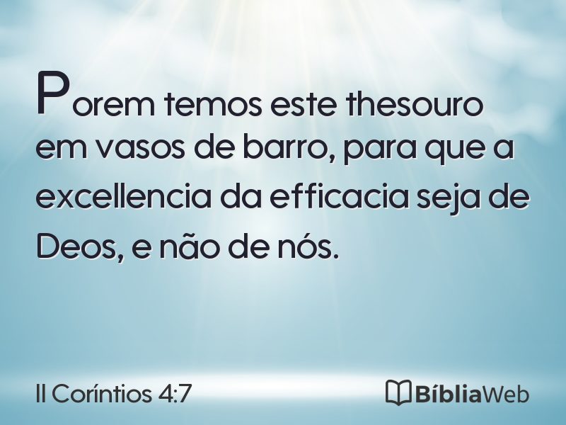 II Coríntios 4:7 em imagem para compartilhar