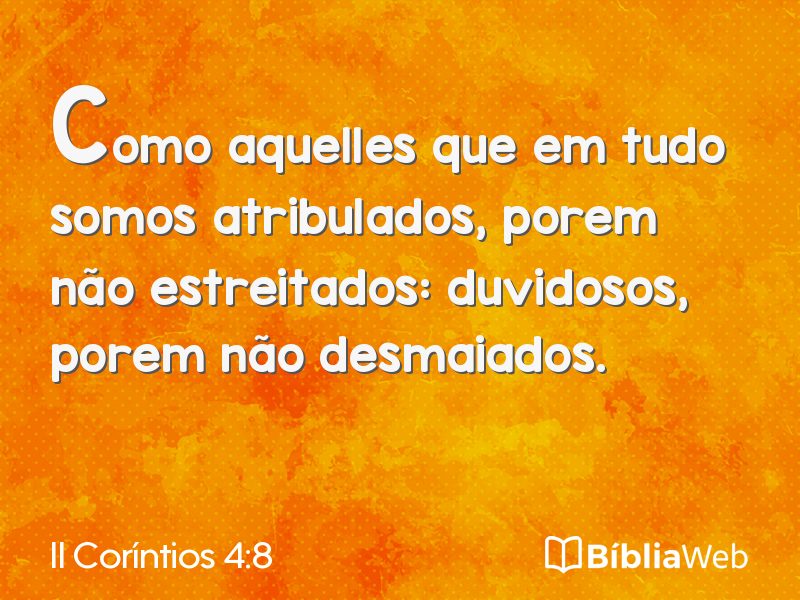 II Coríntios 4:8 em imagem para compartilhar