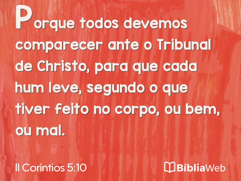II Coríntios 5:10 em imagem para compartilhar