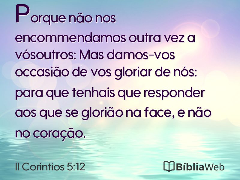 II Coríntios 5:12 em imagem para compartilhar