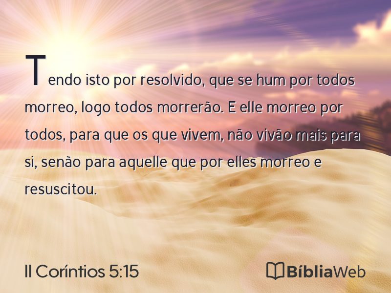 II Coríntios 5:15 em imagem para compartilhar