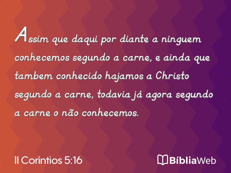 II Coríntios 5:16 em imagem para compartilhar
