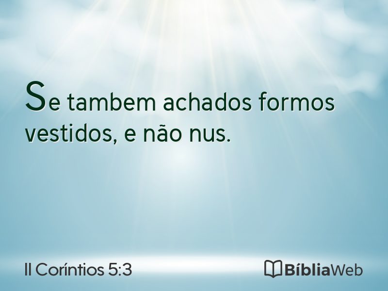 II Coríntios 5:3 em imagem para compartilhar