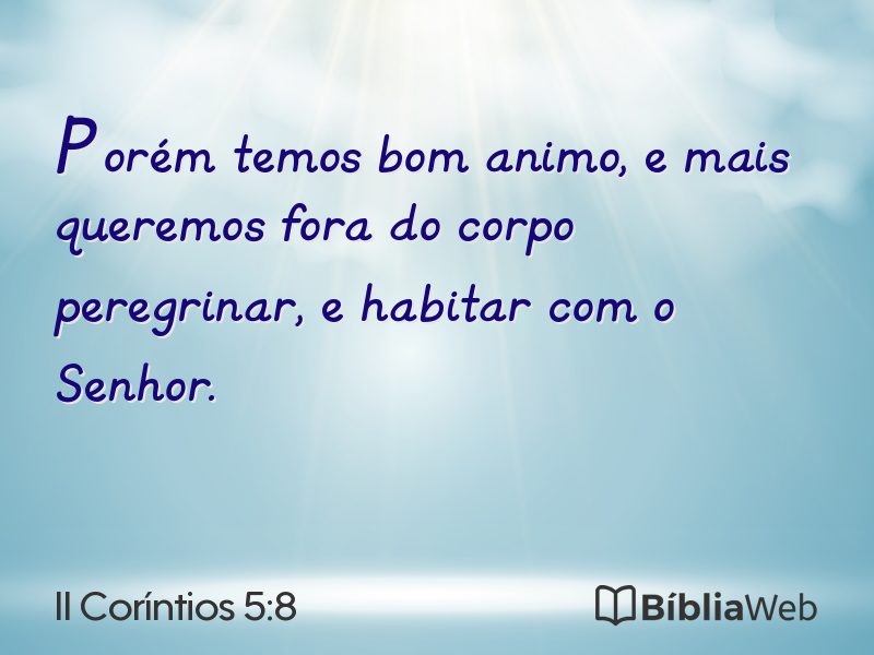 II Coríntios 5:8 em imagem para compartilhar