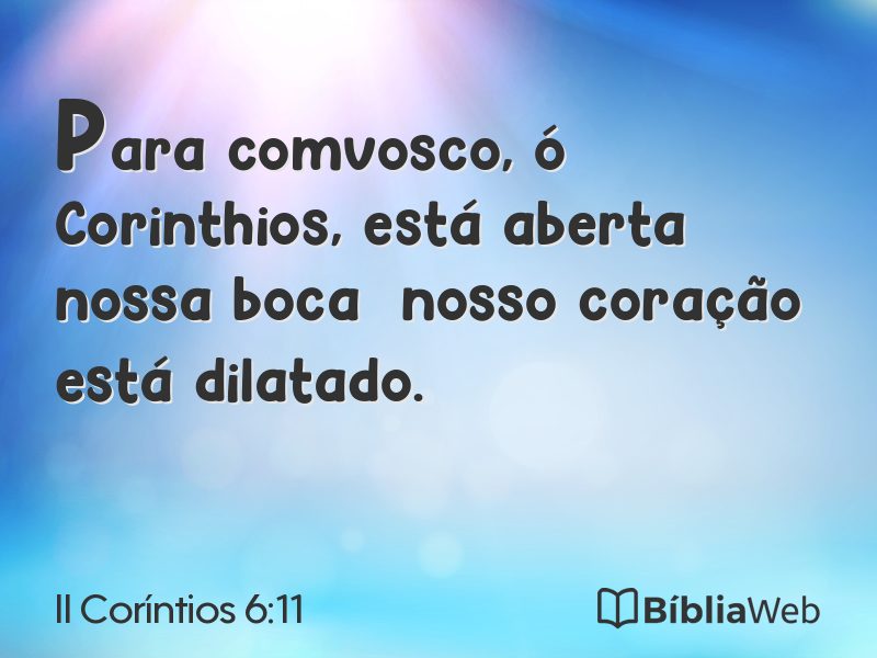II Coríntios 6:11 em imagem para compartilhar