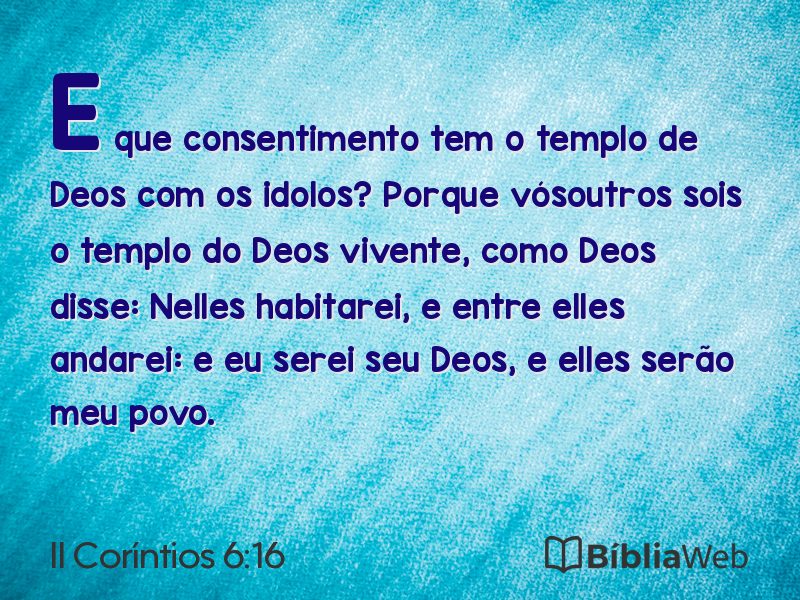 II Coríntios 6:16 em imagem para compartilhar