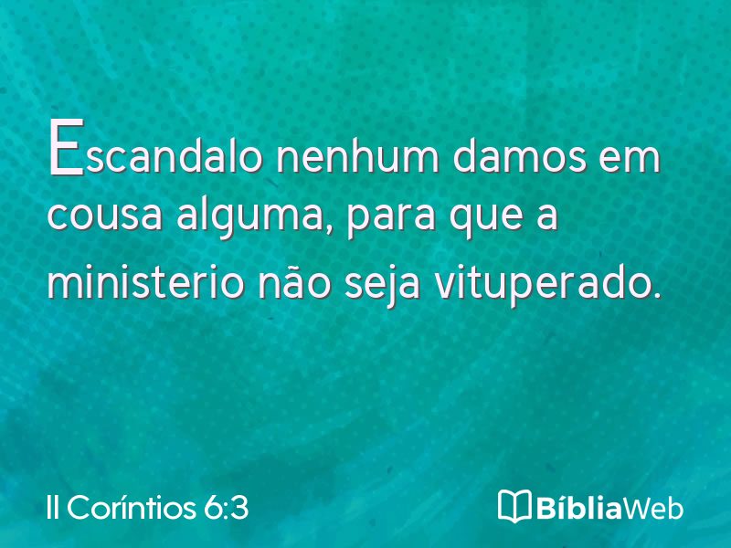 II Coríntios 6:3 em imagem para compartilhar