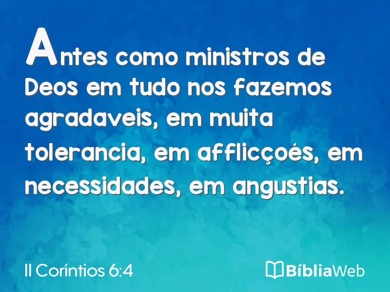 II Coríntios 6:4 em imagem para compartilhar