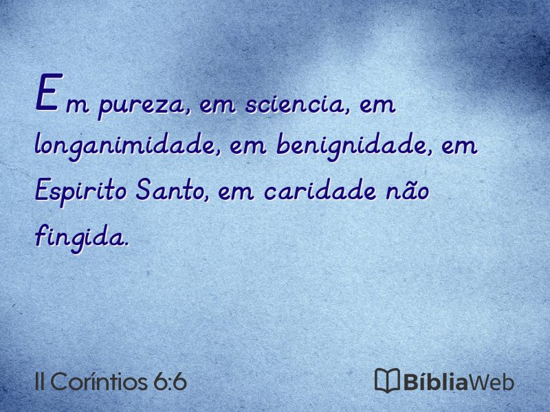 II Coríntios 6:6 em imagem para compartilhar