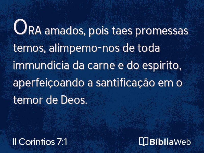 II Coríntios 7:1 em imagem para compartilhar