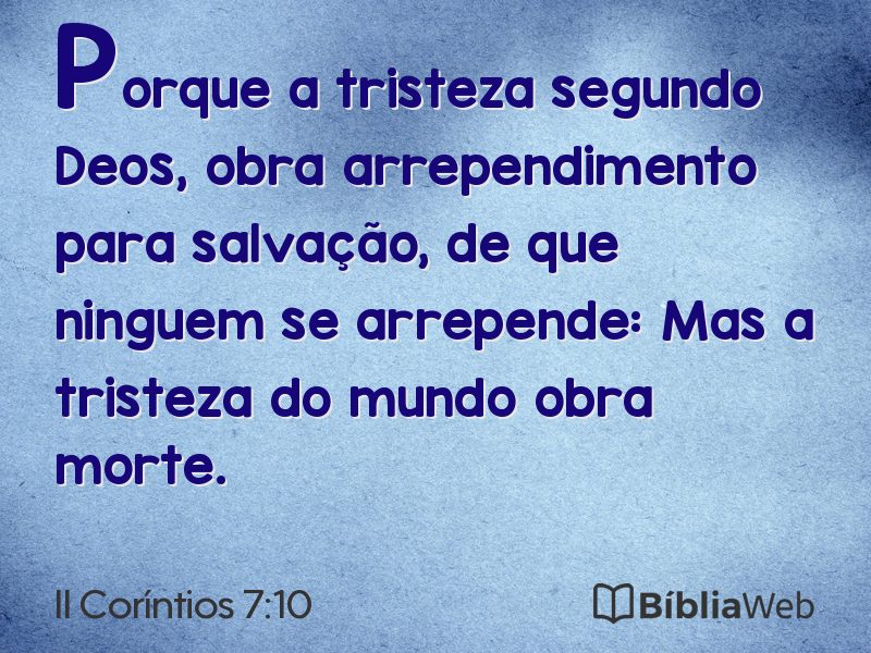 II Coríntios 7:10 em imagem para compartilhar