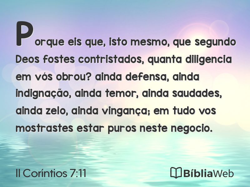 II Coríntios 7:11 em imagem para compartilhar