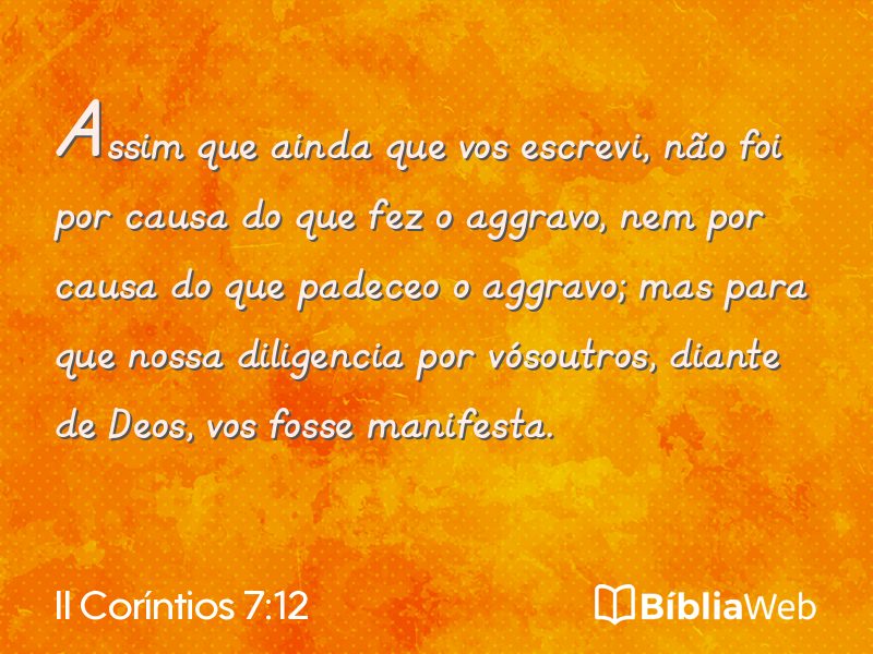 II Coríntios 7:12 em imagem para compartilhar
