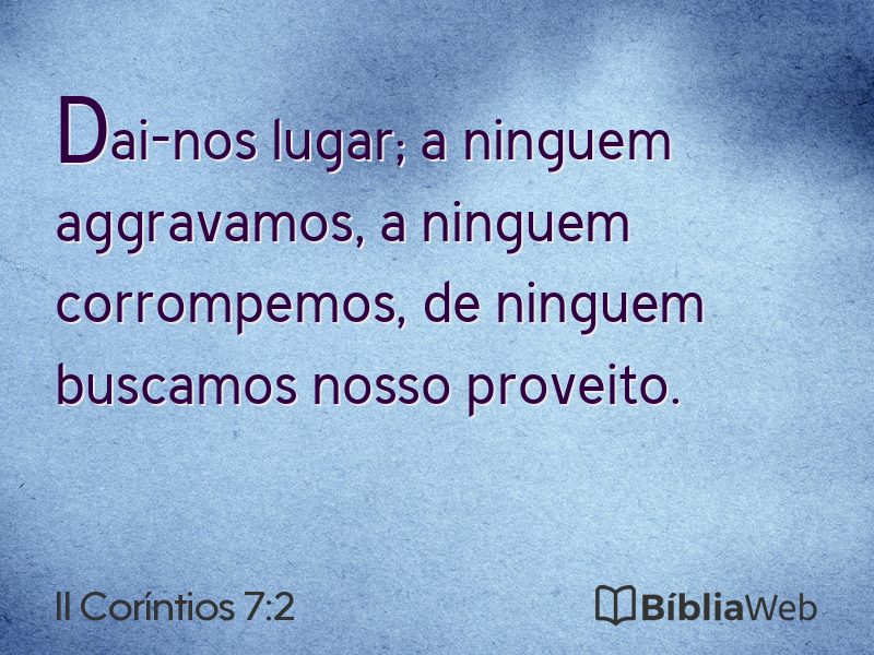 II Coríntios 7:2 em imagem para compartilhar