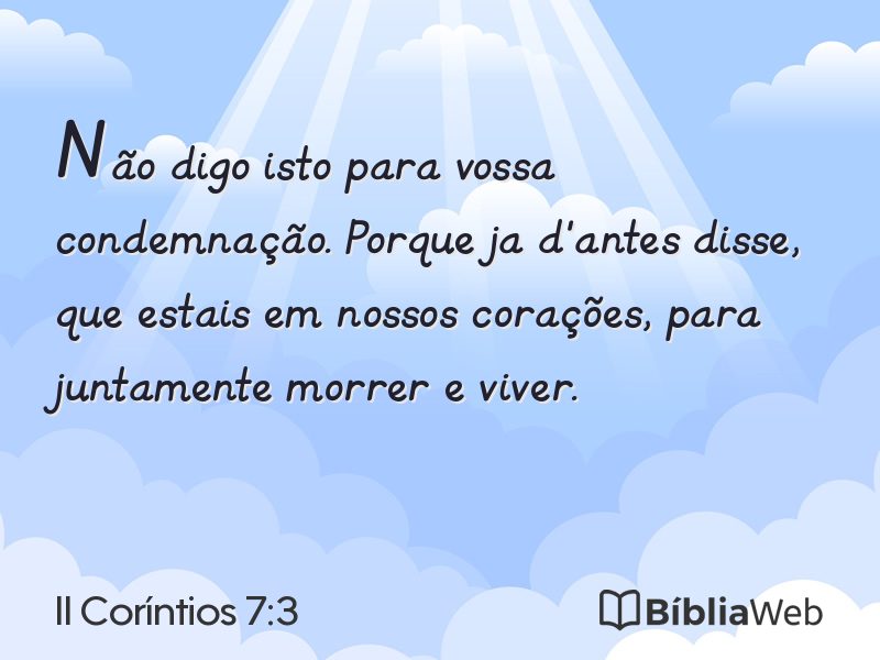 II Coríntios 7:3 em imagem para compartilhar