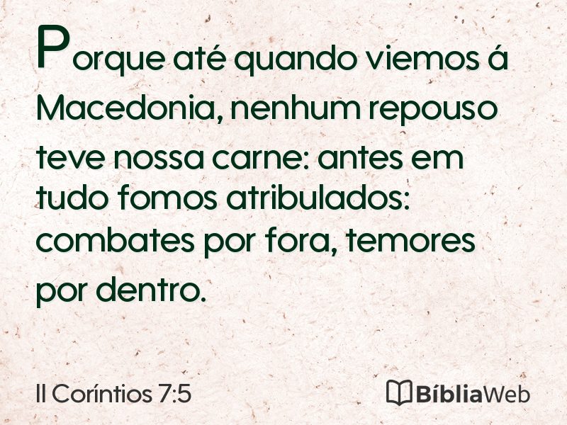 II Coríntios 7:5 em imagem para compartilhar