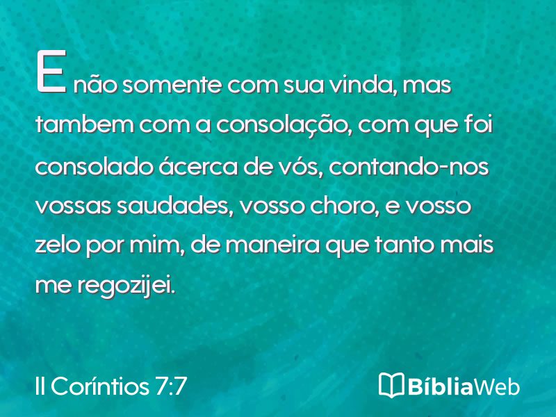 II Coríntios 7:7 em imagem para compartilhar