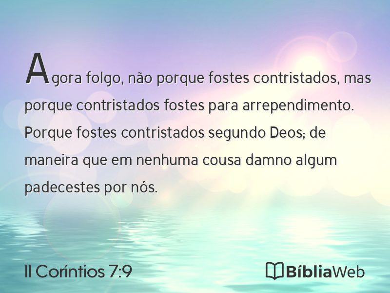 II Coríntios 7:9 em imagem para compartilhar