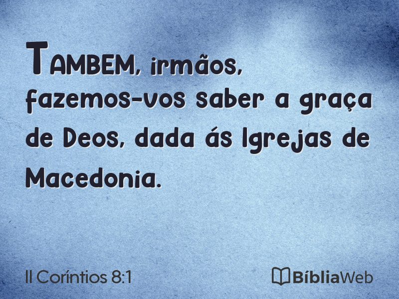 II Coríntios 8:1 em imagem para compartilhar