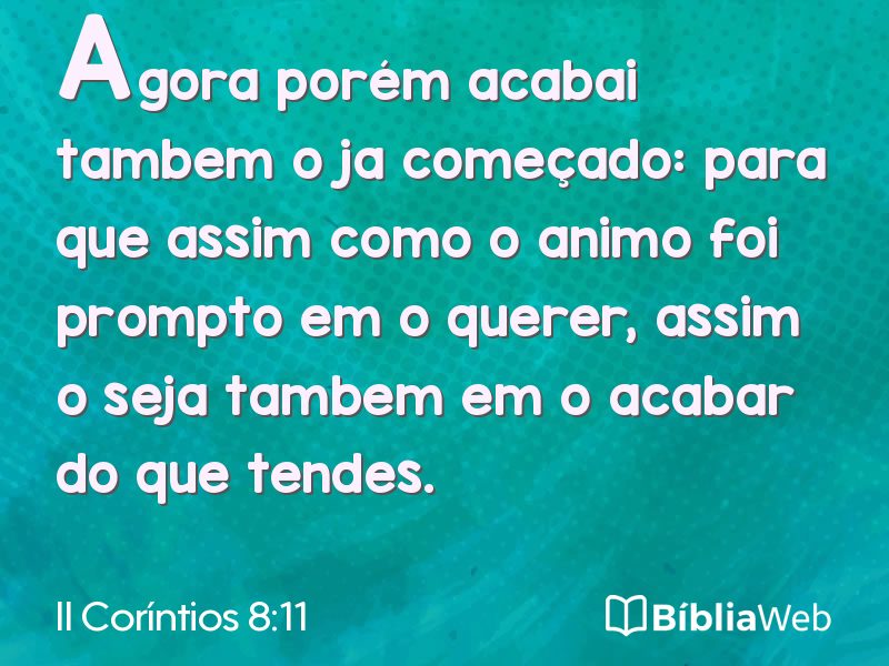 II Coríntios 8:11 em imagem para compartilhar
