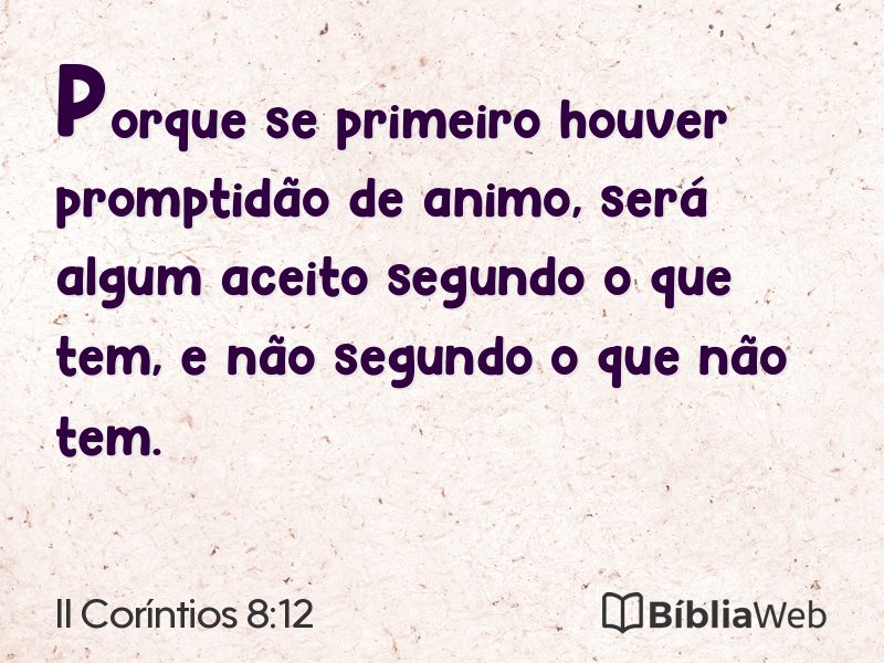 II Coríntios 8:12 em imagem para compartilhar