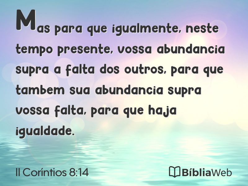 II Coríntios 8:14 em imagem para compartilhar