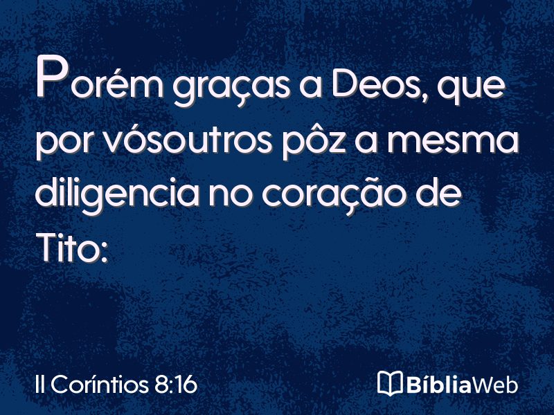 II Coríntios 8:16 em imagem para compartilhar