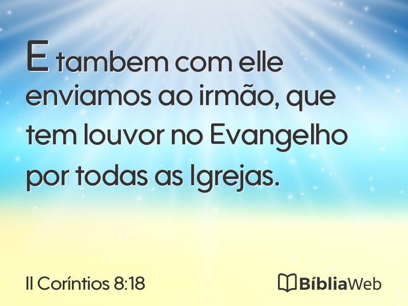 II Coríntios 8:18 em imagem para compartilhar